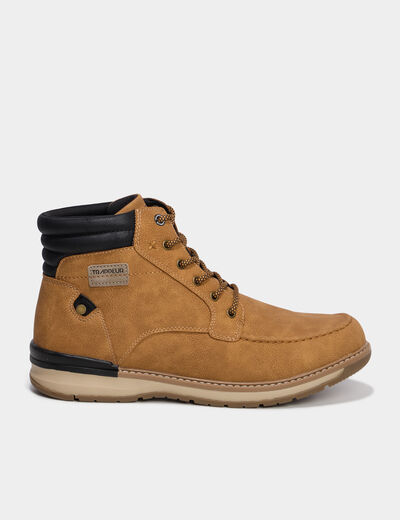 Bottines avec lacets marron clair homme