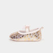 Bottons ballerines avec bride &eacute;lastiqu&eacute;e jaune or b&eacute;b&eacute; fille