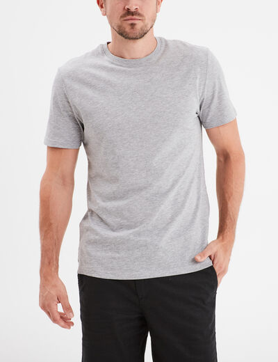 T-shirt en coton manches courtes gris homme