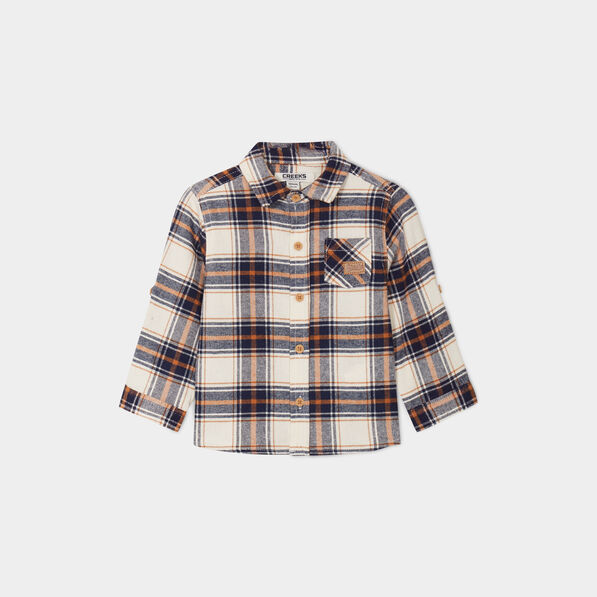 chemise manches longues coton creeks ecru bebeg Chemise manches longues coton Creeks ecru bébé garçon