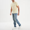 T-shirt droit en coton manches courtes jaune clair homme