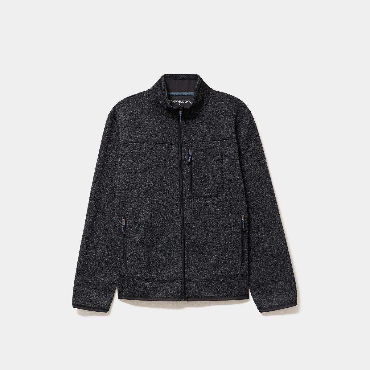 Gilet manches longues col montant gris fonc&eacute; homme