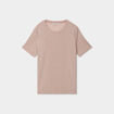 T-shirt manches courtes fils métallisés rose clair femme