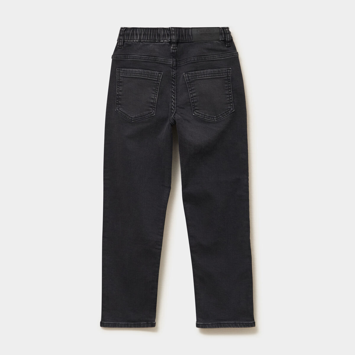 Jeans jogger droit taille &eacute;lastiqu&eacute;e denim noir gar&ccedil;on