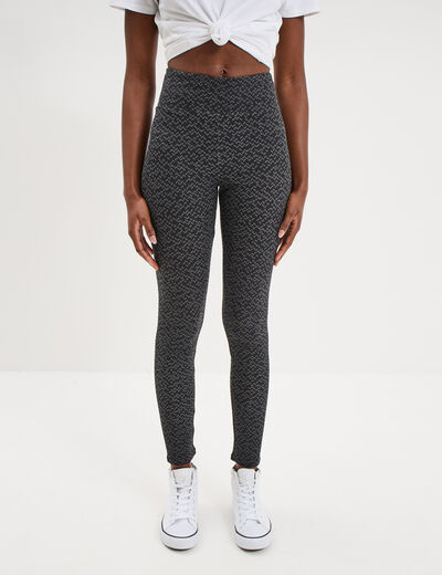 Legging taille haute coton noir femme