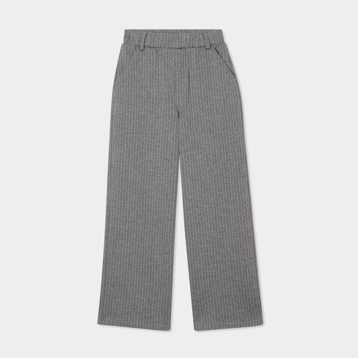 Pantalon large taille élastiquée gris fille