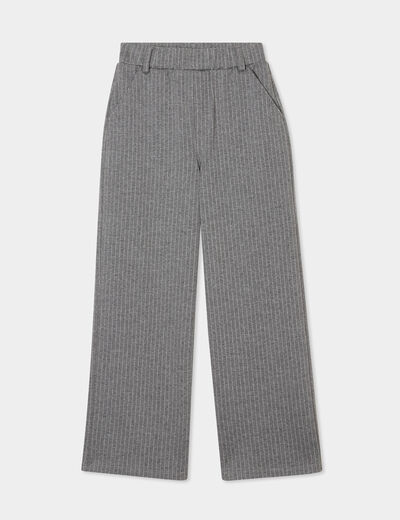 Pantalon large taille élastiquée gris fille