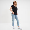 T-shirt grossesse manches courtes coton noir femme maternité