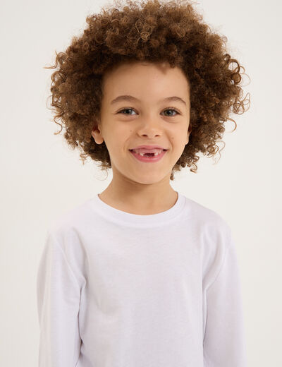 T-shirt manches longues blanc garçon