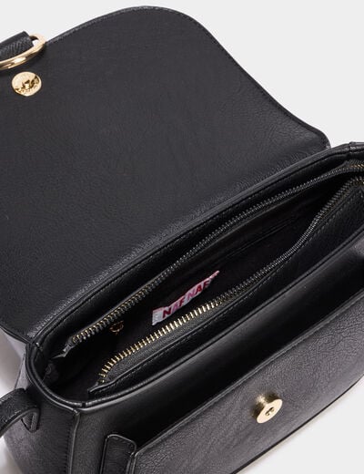 Sac besace en bandouli&egrave;re noir femme