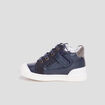 Bottillons zipp&eacute;s en cuir bleu marine b&eacute;b&eacute; gar&ccedil;on