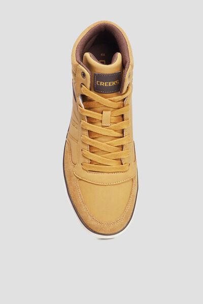 Baskets montantes à lacets Creeks Kibo jaune homme