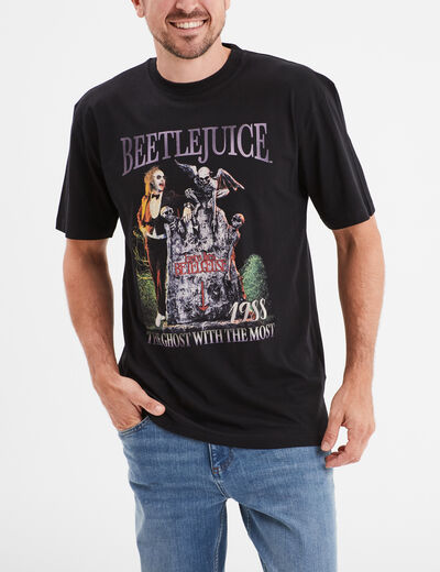 T-shirt manches courtes Beetlejuice noir homme