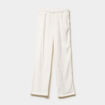 Pantalon effet polaire d&eacute;tails torsades blanc femme