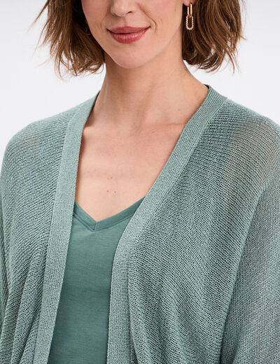 Gilet manches chauves-souris bleu gris femme