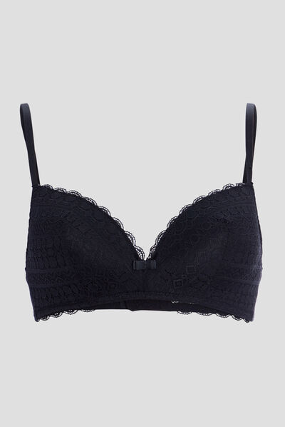 Soutien-gorge triangle dentelle noir femme