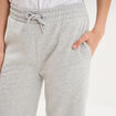 Pantalon de jogging molletonn&eacute; large gris clair femme
