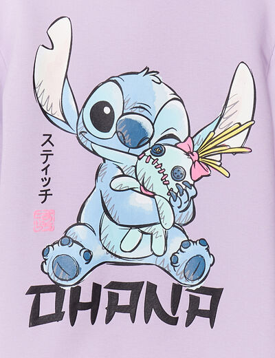 Sweat à capuche hoodie Stitch parme fille
