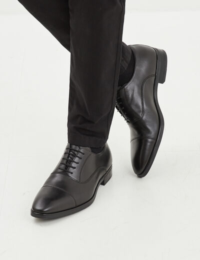 Derbies à lacets en cuir noir homme