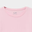T-shirt coton manches longues &agrave; fronces rose clair fille