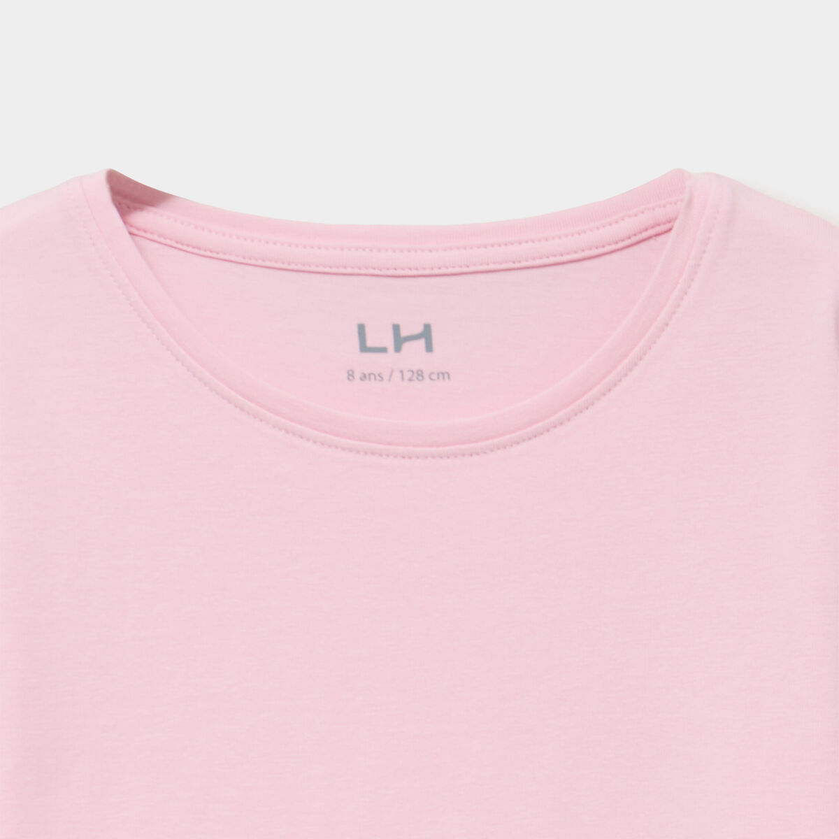 T-shirt coton manches longues &agrave; fronces rose clair fille