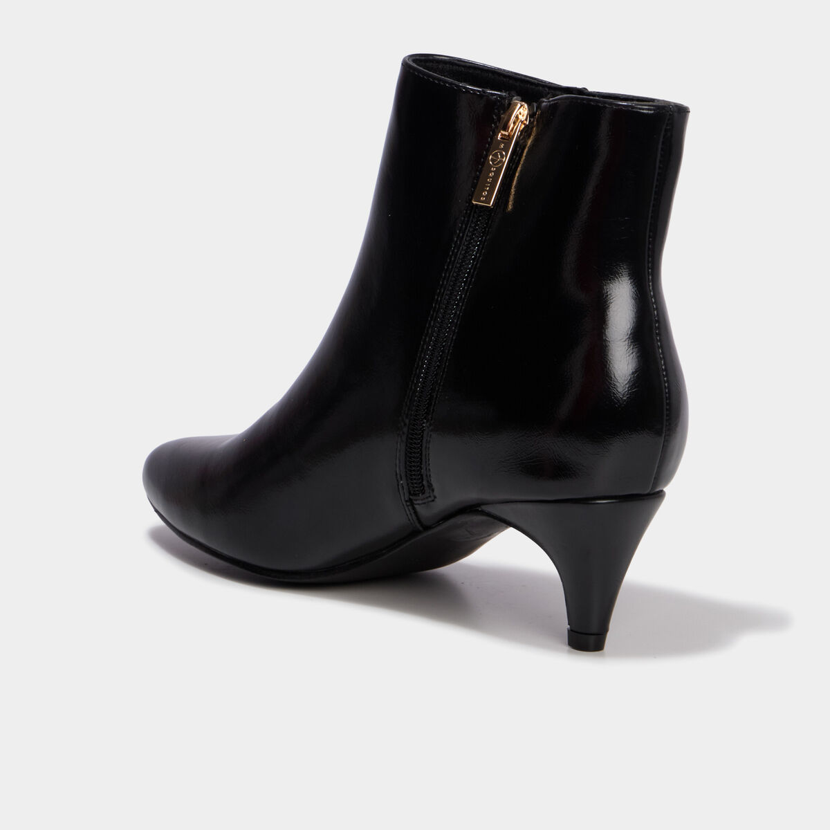 Boots vernies kitten heels noir femme