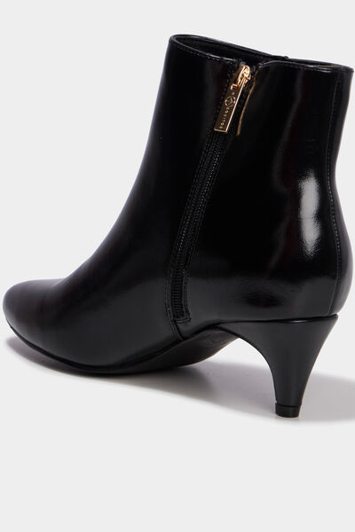Boots vernies kitten heels noir femme