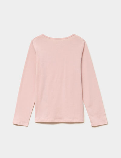 Ensemble pyjama pantalon et t-shirt rose clair fille