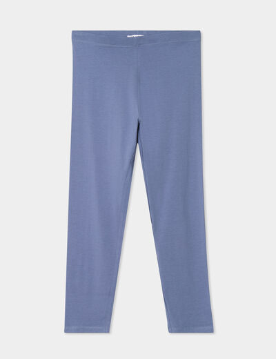 Legging 7/8ème taille élastiquée bleu gris femme