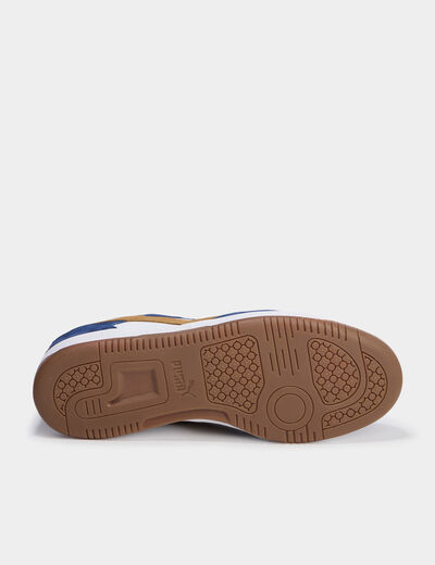 Tennis basses à lacets en cuir Puma bleu foncé homme