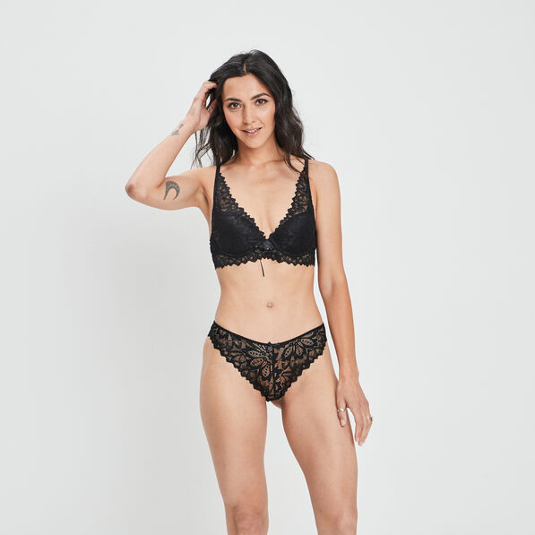 Soutien-gorge foulard à coque noir femme