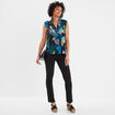 Blouse sans manches col en V Mosquitos noir femme