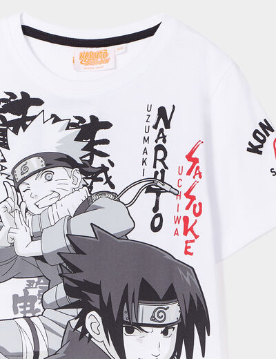 T-shirt manches courtes coton Naruto blanc garçon