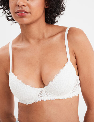 Soutien-gorge corbeille paddé dentelle blanc femme