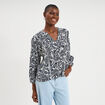 Blouse ajour&eacute;e manches 3/4 col en V ecru femme