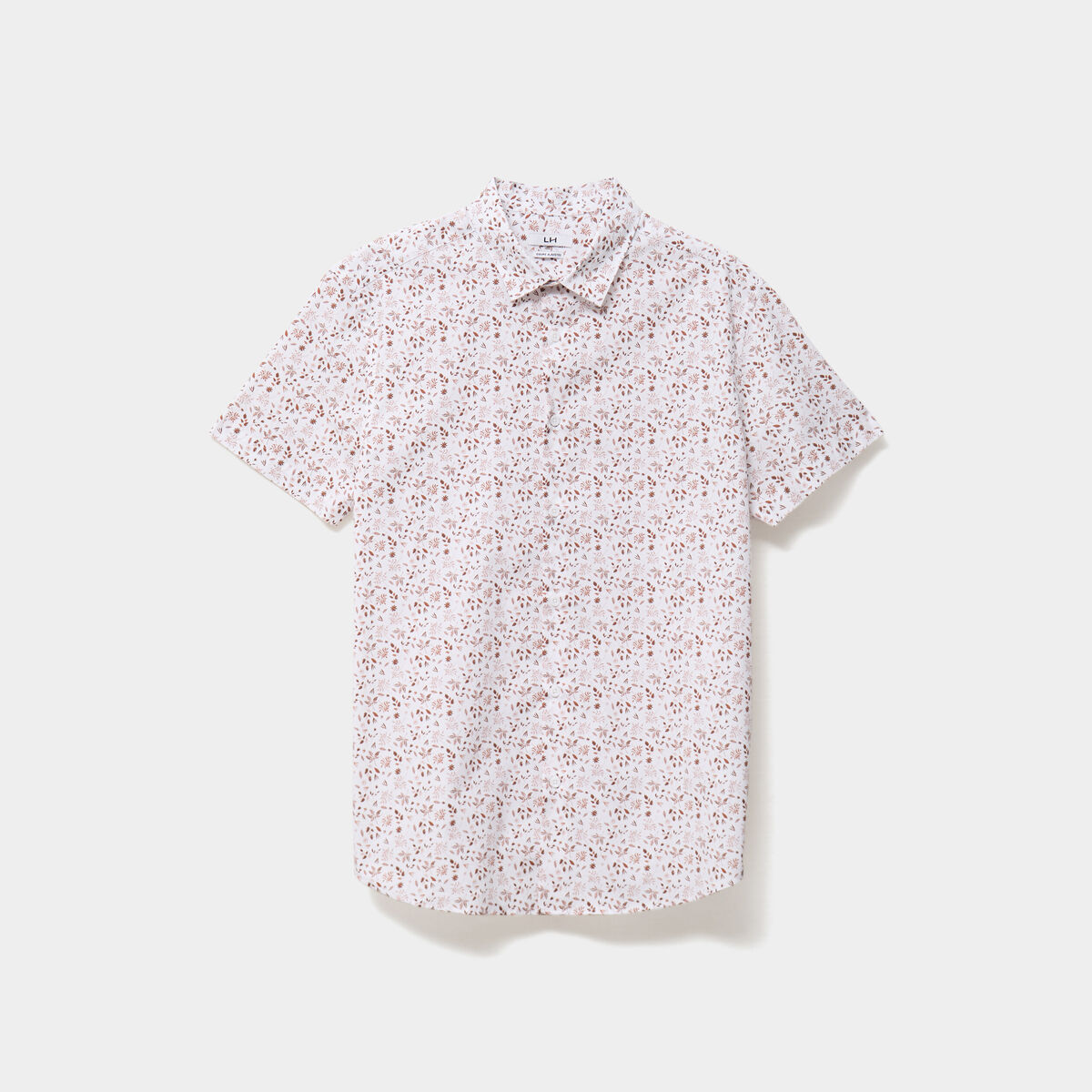 Chemise manches courtes coton ecru homme