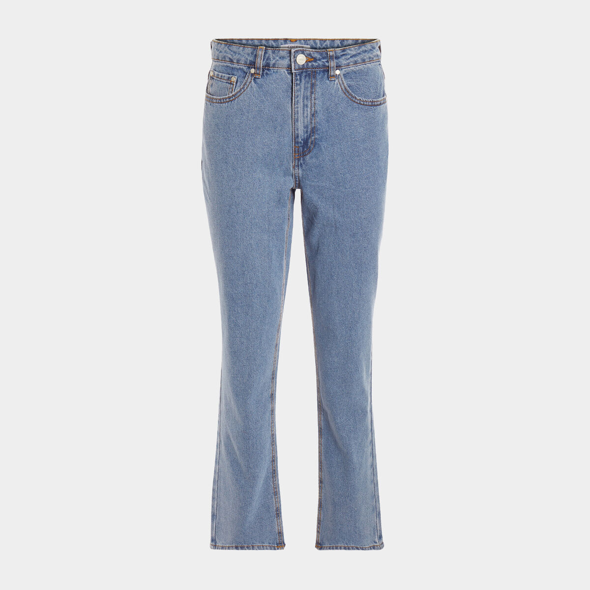 Jeans straight taille haute denim double stone femme