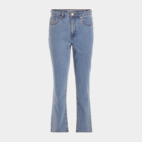 Jeans straight taille haute denim double stone femme