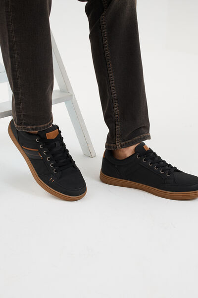 Baskets &agrave; lacets noir homme