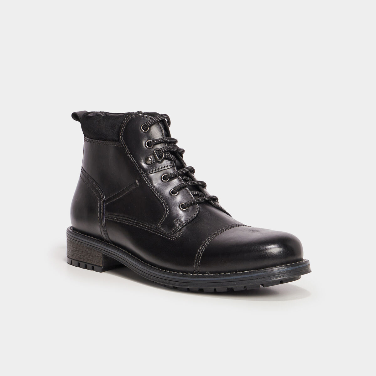Bottines en cuir noir homme