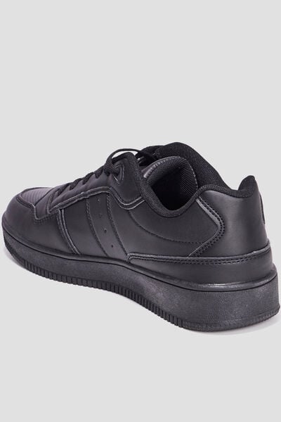 Baskets basses &agrave; lacets noir homme