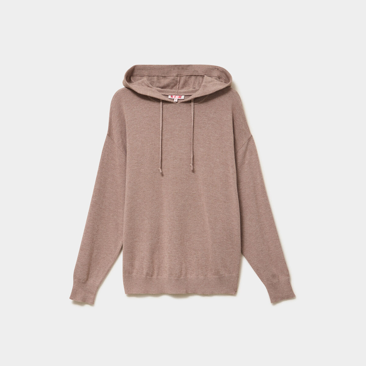 Haut de pyjama hoodie manches longues marron chocolat femme