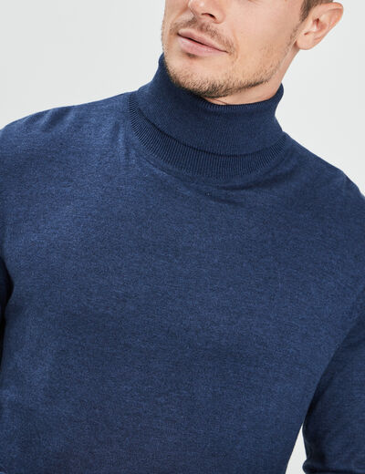 Pull avec col roulé bleu marine homme