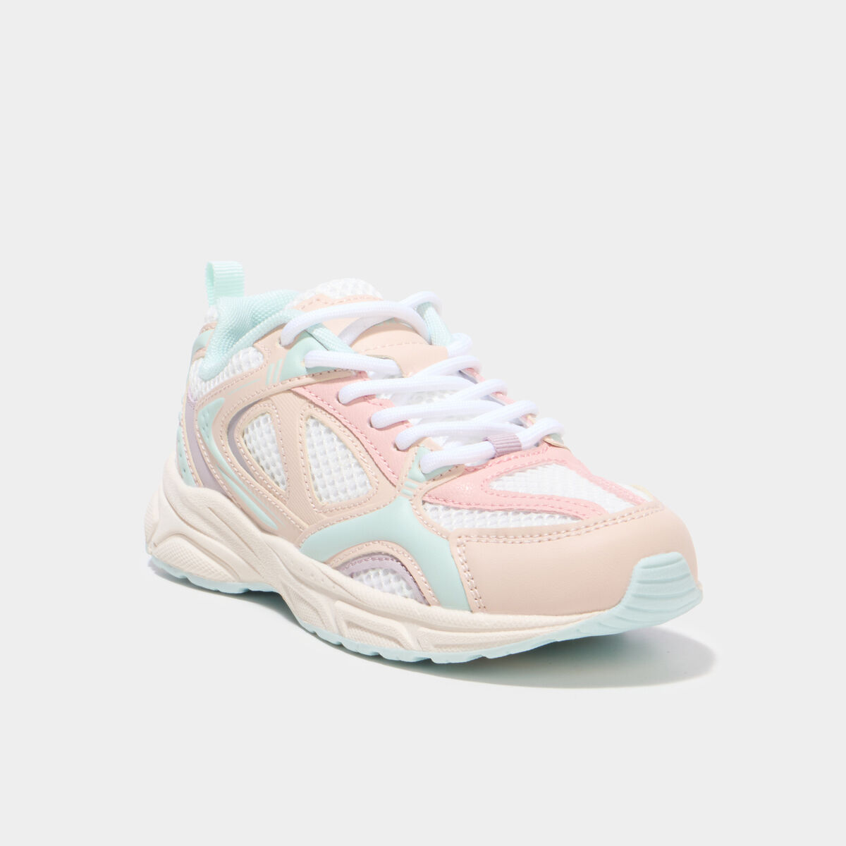 Baskets running m&eacute;moire de forme confort sable fille