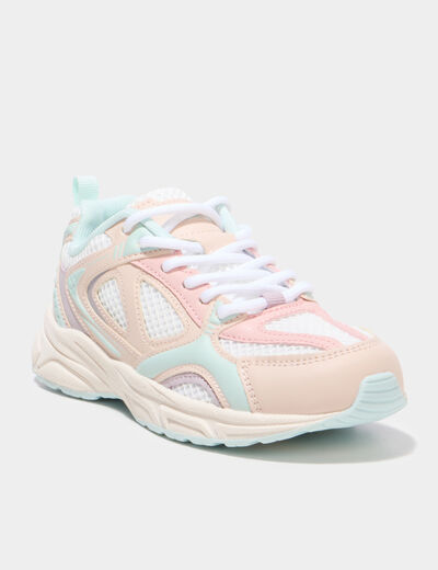 Baskets running m&eacute;moire de forme confort sable fille