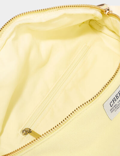 Sac banane bandouli&egrave;re en toile canvas jaune pastel femme