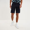 Bermuda short chino straight stretch bleu fonc&eacute; homme