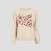 Sweat à col rond Mickey sable femme