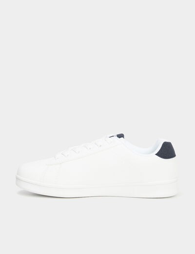 Tennis basses à lacets bout rond bleu marine femme