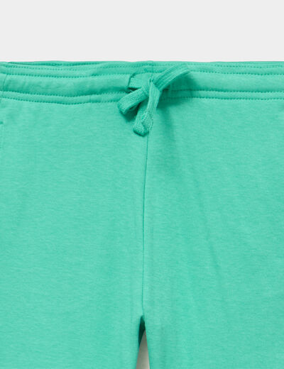 Short jogging droit taille &eacute;lastiqu&eacute;e vert menthe gar&ccedil;on